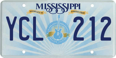 MS license plate YCL212