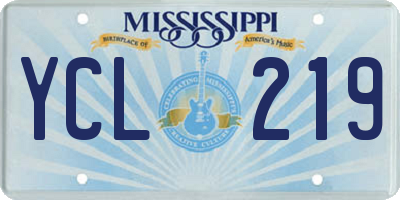 MS license plate YCL219