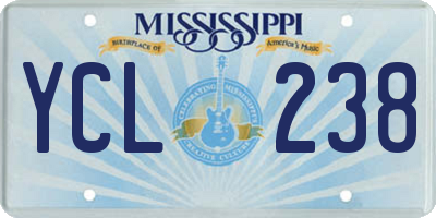 MS license plate YCL238