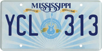 MS license plate YCL313