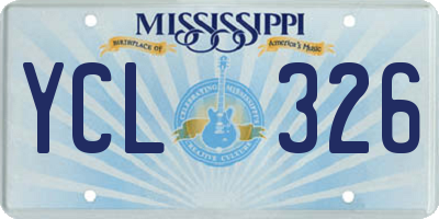 MS license plate YCL326