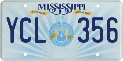 MS license plate YCL356