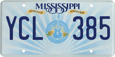MS license plate YCL385