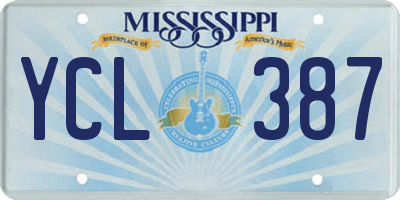 MS license plate YCL387