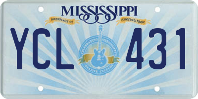 MS license plate YCL431