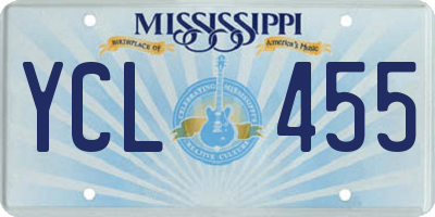 MS license plate YCL455