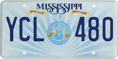 MS license plate YCL480