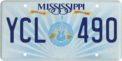 MS license plate YCL490