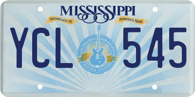 MS license plate YCL545
