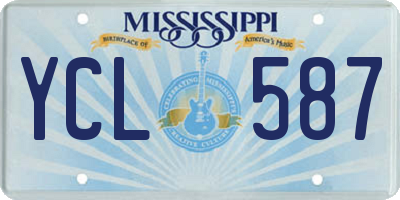 MS license plate YCL587