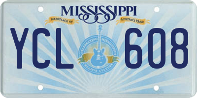 MS license plate YCL608