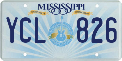 MS license plate YCL826