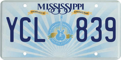 MS license plate YCL839