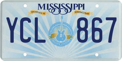 MS license plate YCL867