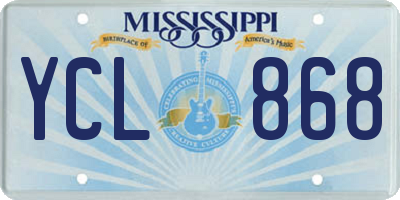 MS license plate YCL868