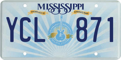 MS license plate YCL871