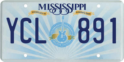MS license plate YCL891