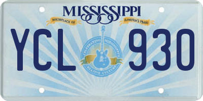 MS license plate YCL930