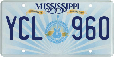 MS license plate YCL960