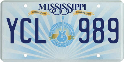 MS license plate YCL989