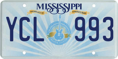 MS license plate YCL993