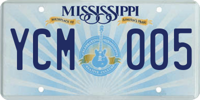 MS license plate YCM005