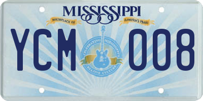 MS license plate YCM008