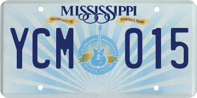 MS license plate YCM015