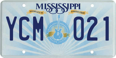 MS license plate YCM021