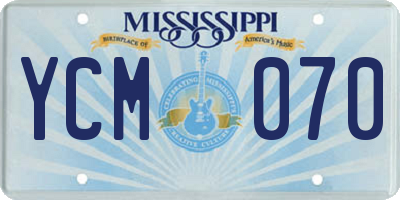 MS license plate YCM070