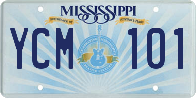 MS license plate YCM101