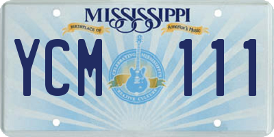 MS license plate YCM111