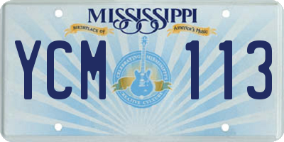 MS license plate YCM113