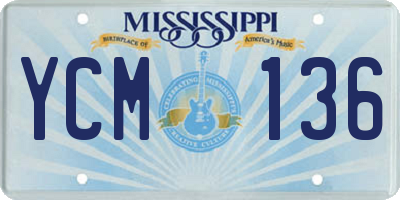 MS license plate YCM136