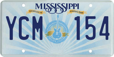MS license plate YCM154