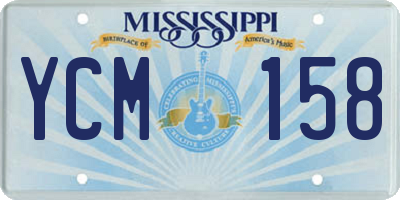 MS license plate YCM158