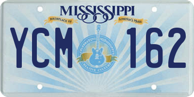 MS license plate YCM162