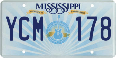 MS license plate YCM178