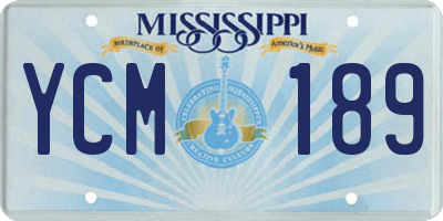 MS license plate YCM189