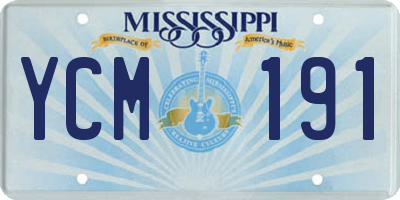 MS license plate YCM191