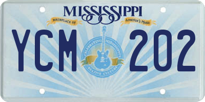 MS license plate YCM202
