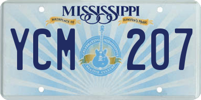 MS license plate YCM207