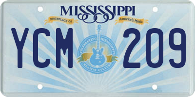 MS license plate YCM209