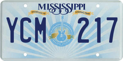 MS license plate YCM217