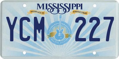 MS license plate YCM227
