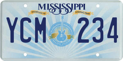 MS license plate YCM234