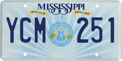 MS license plate YCM251