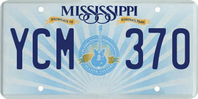 MS license plate YCM370
