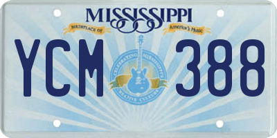 MS license plate YCM388
