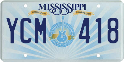 MS license plate YCM418